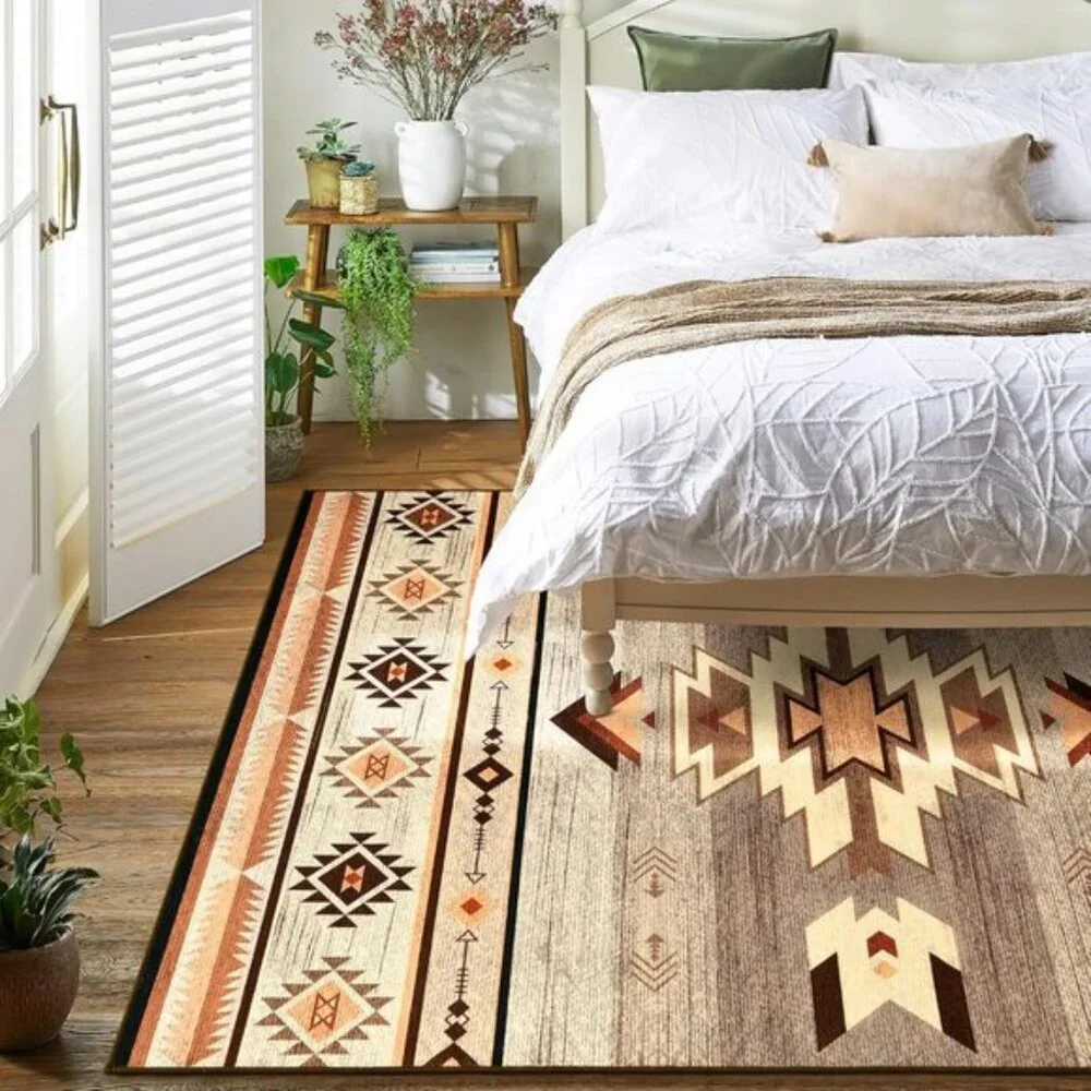 New 3x5 Beige Washable Rug, Non-Slip Aesthetic Carpet for Bedroom & Living Room